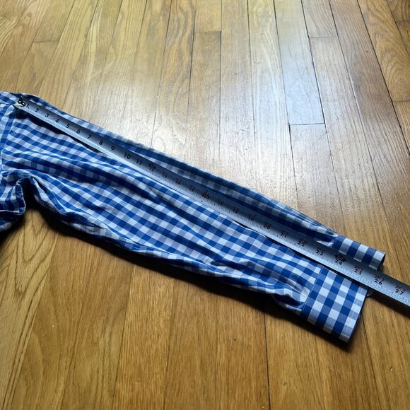 Brooks Brothers Size L Blue White Check Non Iron Supima Cotton Button Up Shirt - Picture 9 of 12